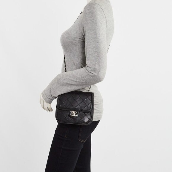 Chanel Black Diamond Quilted Leather Citizen Mini Flap Bag - Picture 1 of 12